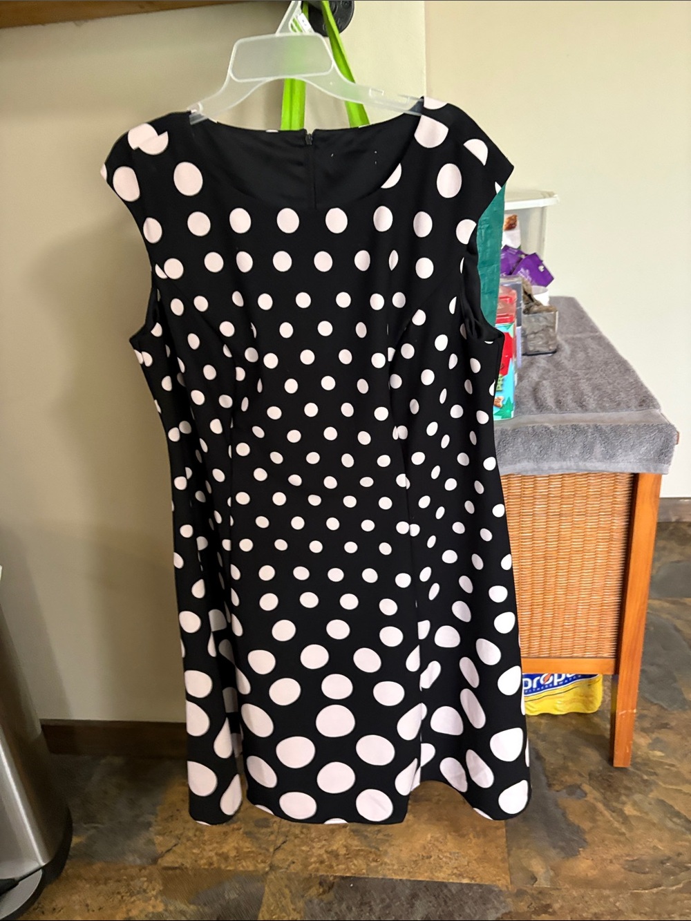 London Times Black and White Polka Dot Midi Dress